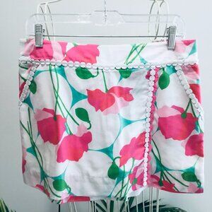 Lilly Pulitzer Pink & White Floral Skort - Size 6